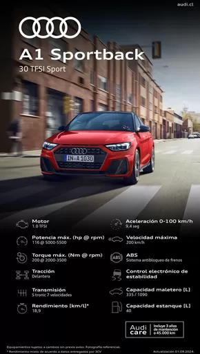 Catálogo Audi | Audi Ficha técnica A1 30 TFSI Sport | 2024-09-30T00:00:00.000Z - 2025-09-30T00:00:00.000Z