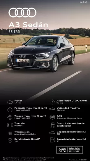 Catálogo Audi en Lo Barnechea | Audi Ficha Técnica Nuevo A3 Sedán 35 TFSI | 2024-09-30T00:00:00.000Z - 2025-09-30T00:00:00.000Z