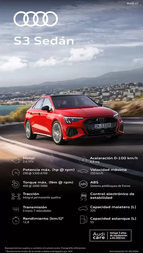 Catálogo Audi en Lo Barnechea | Audi Ficha técnica Audi S3 | 2024-09-30T00:00:00.000Z - 2025-09-30T00:00:00.000Z