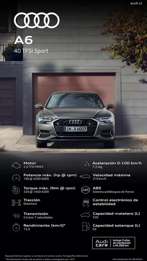 Catálogo Audi en Lo Barnechea | Audi Ficha Técnica Nuevo A6 40 TFSI Sport | 2024-09-30T00:00:00.000Z - 2025-09-30T00:00:00.000Z