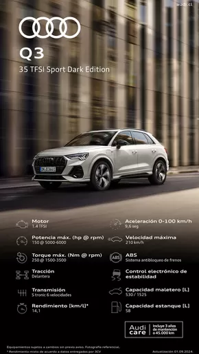Catálogo Audi en Lo Barnechea | Audi Ficha Técnica Nuevo Q3 35 TFSI Sport Dark Edition | 2024-09-30T00:00:00.000Z - 2025-09-30T00:00:00.000Z