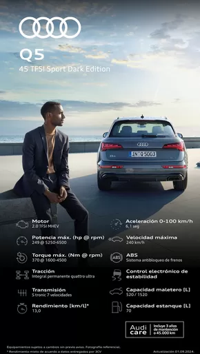 Catálogo Audi en Lo Barnechea | Audi Nueva Q5 45 TFSI Sport Dark Edition | 2024-09-30T00:00:00.000Z - 2025-09-30T00:00:00.000Z
