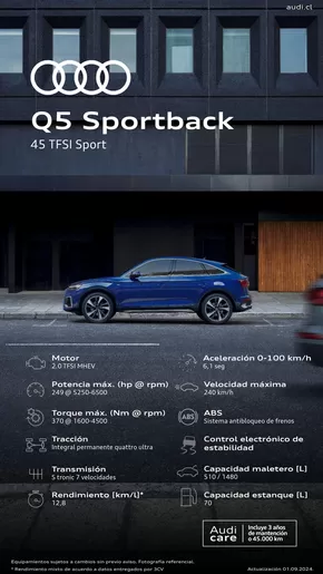 Catálogo Audi en Lo Barnechea | Audi Nuevo Q5 Sportback 45 TFSI Sport | 2024-09-30T00:00:00.000Z - 2025-09-30T00:00:00.000Z
