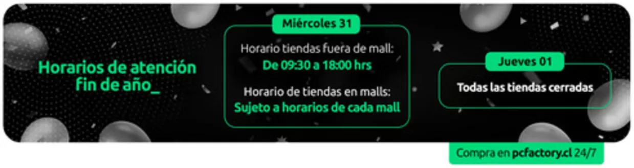 Catálogo PC Factory en Tierra Amarilla | Excelente oferta para cazadores de gangas | 2026-12-31T00:00:00.000Z - 2026-12-31T00:00:00.000Z