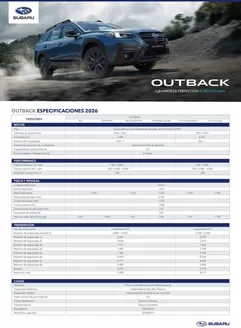 Catálogo Subaru | Spec outback 2026 a4 web | 2026-02-01T00:00:00.000Z - 2027-06-30T00:00:00.000Z