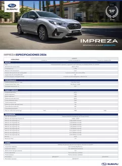 Catálogo Subaru | Spec impreza 2026 a4 web | 2026-01-01T00:00:00.000Z - 2027-06-30T00:00:00.000Z