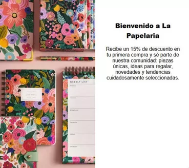 Catálogo Papelaria | 15% de descuento en tu primera compra! | 2026-03-25T00:00:00.000Z - 2026-05-31T00:00:00.000Z