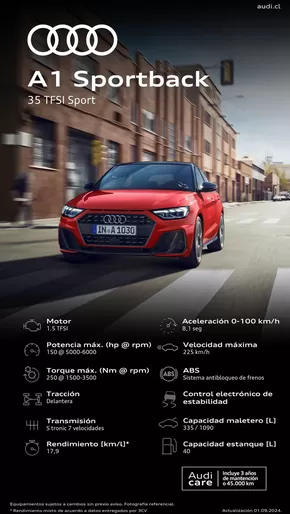 Catálogo Audi en Lo Barnechea | Audi Ficha técnica A1 35 TFSI Sport | 2025-01-30T00:00:00.000Z - 2026-01-30T00:00:00.000Z