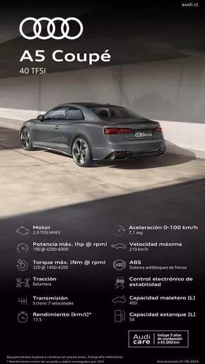Catálogo Audi en Lo Barnechea | Audi Ficha técnica A5 Coupé 40 TFSI | 2025-01-30T00:00:00.000Z - 2026-01-30T00:00:00.000Z