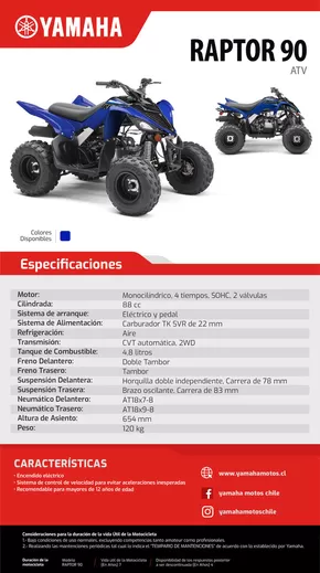 Catálogo Yamaha en Los Andes | RAPTOR-90 | 2025-01-30T00:00:00.000Z - 2025-12-31T00:00:00.000Z