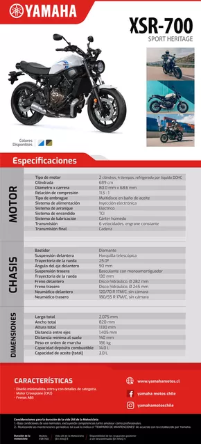 Catálogo Yamaha en Los Andes | XSR-700-3 | 2025-01-30T00:00:00.000Z - 2025-12-31T00:00:00.000Z