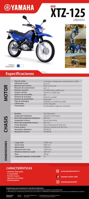 Catálogo Yamaha en Los Andes | XTZ-125 | 2025-01-30T00:00:00.000Z - 2025-12-31T00:00:00.000Z