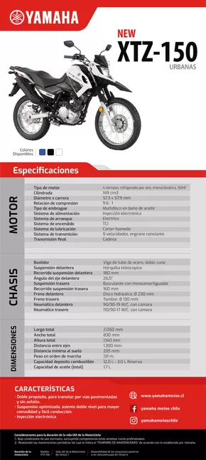 Catálogo Yamaha en Los Andes | XTZ-150 | 2025-01-30T00:00:00.000Z - 2025-12-31T00:00:00.000Z