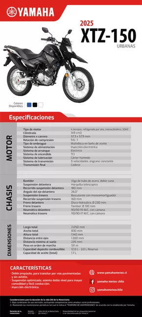 Catálogo Yamaha en Los Andes | XTZ-150-2025 | 2025-01-30T00:00:00.000Z - 2025-12-31T00:00:00.000Z