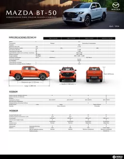 Catálogo Mazda en Villa Alemana | Ficha tecnica bt 50 22 | 2026-04-01T00:00:00.000Z - 2026-04-30T00:00:00.000Z