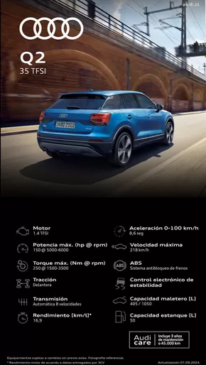Catálogo Audi en Lo Barnechea | Audi Ficha Técnica Q2 35 TFSI | 2025-03-27T00:00:00.000Z - 2026-03-27T00:00:00.000Z