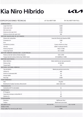 Catálogo Kia | Kia Niro Híbrido | 2025-04-15T00:00:00.000Z - 2026-04-15T00:00:00.000Z