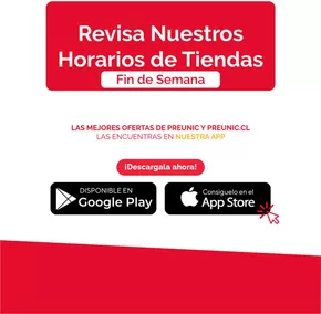 Catálogo PreUnic en Viña del Mar | Horario Tiendas Fin de Semana | 2025-04-17T00:00:00.000Z - 2025-05-01T00:00:00.000Z