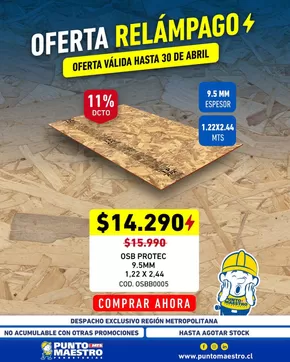 Catálogo Punto Maestro en Quilicura | Oferta relámpago! Hasta 155 dcto. | 2025-04-30T00:00:00.000Z - 2025-04-30T00:00:00.000Z