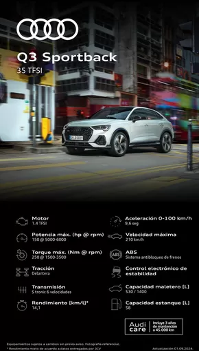 Audi Ficha Técnica Nueva Q3 Sportback 35 TFSI