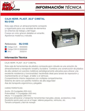 Catálogo Ferretería O'Higgins | CAJA HERRAMIENTAS PLÁSTICA. 25.0" C/METAL | 2025-05-12T00:00:00.000Z - 2025-05-26T00:00:00.000Z