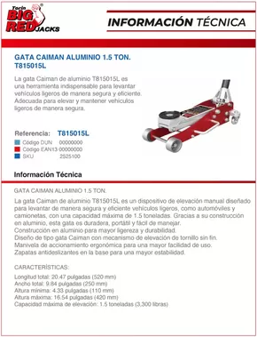 Catálogo Ferretería O'Higgins | GATA CAIMAN ALUMINIO 1.5 TON | 2025-05-12T00:00:00.000Z - 2025-05-26T00:00:00.000Z