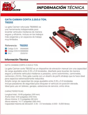 Catálogo Ferretería O'Higgins | GATA CAIMAN CORTA 2.25/3.0 TON | 2025-05-12T00:00:00.000Z - 2025-05-26T00:00:00.000Z