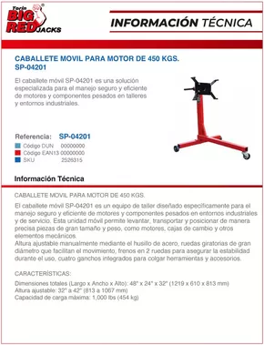 Catálogo Ferretería O'Higgins en Maipú | CABALLETE MOVIL PARA MOTOR DE 450 KG | 2025-05-12T00:00:00.000Z - 2025-05-26T00:00:00.000Z