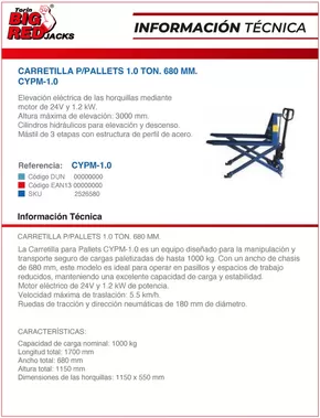 Catálogo Ferretería O'Higgins en Maipú | CARRETILLA PARA PALLETS | 2025-05-12T00:00:00.000Z - 2025-05-26T00:00:00.000Z